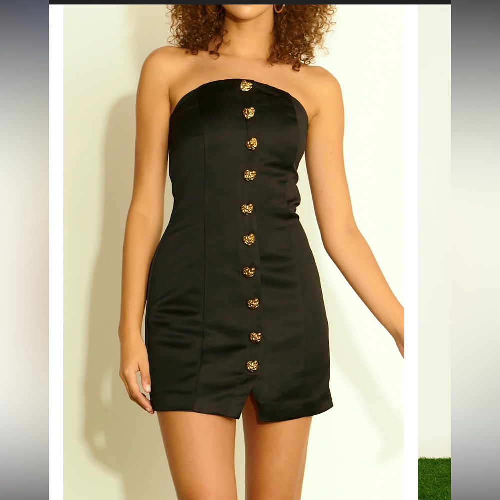 NWT English Rose Black Strapless Dress